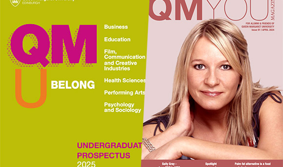 Images showing the covers of our UG Prospectus 2025 and our QMYOU magazine issue 91