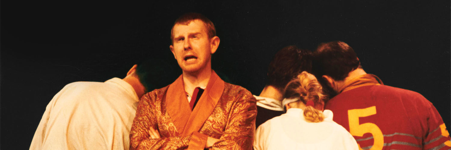 A photo from the production of Up ‘n’ Under at the 1996 Edinburgh Festival Fringe.