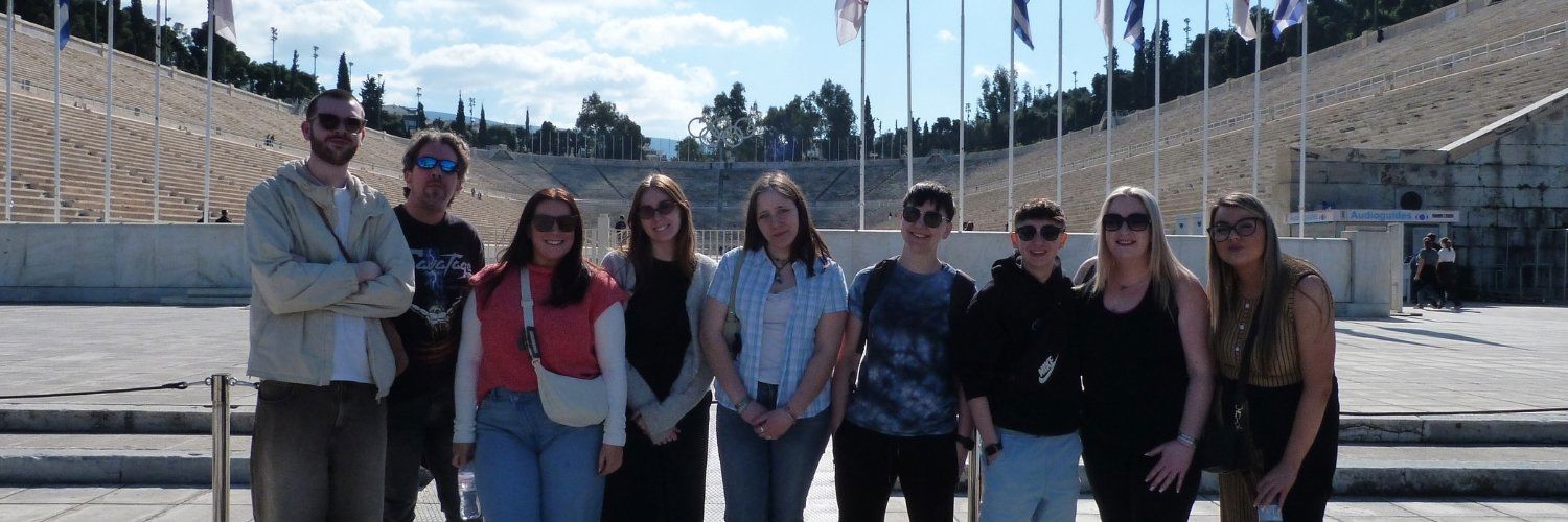 Athens exchange students visiting the Olympic Stadium