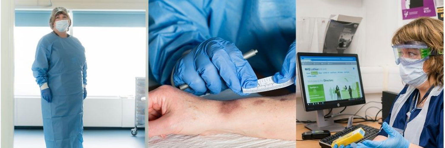 Medical staff treating patient and conducting testing