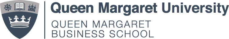 Queen Margaret Business School banner with university crest
