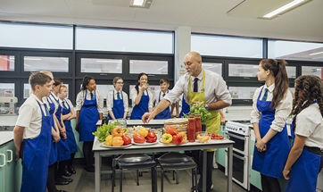 Secondary school Home Economics class in action