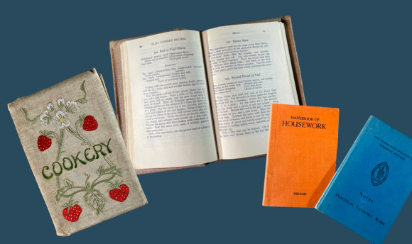 Collection of old cookery books