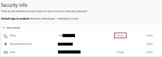 How to change selected device for multi factor authentication