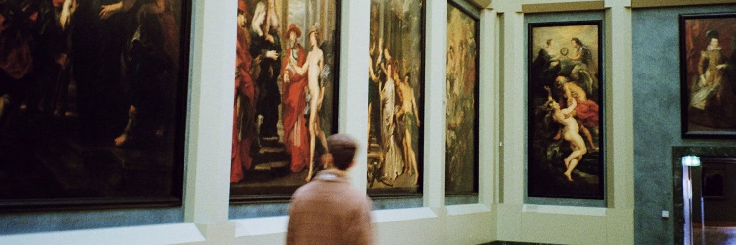 The inside of an art gallery in Paris