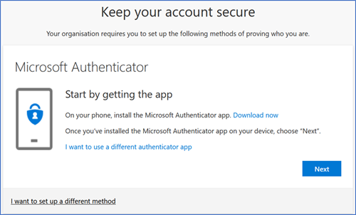 Account security information request from Microsoft Authenticator