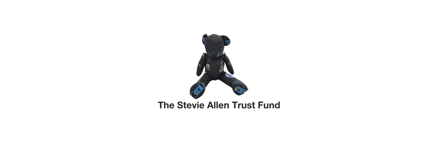 An image of a stuffed bear in paramedic uniform, the text below reads "The Stevie Allen Trust Fund"