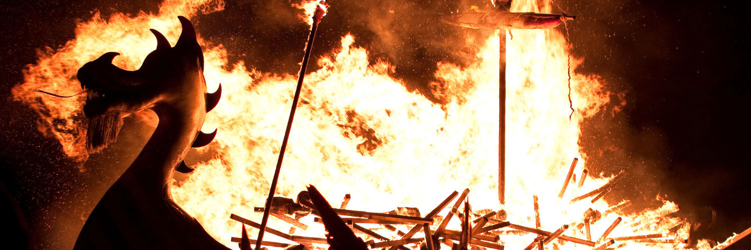 Up Helly Aa festival burning galley ship.