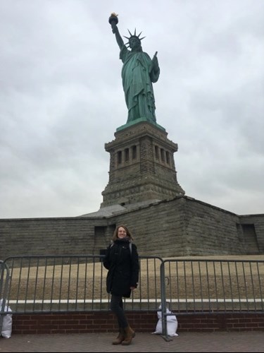 Image of Hazel at Statue of Liberty