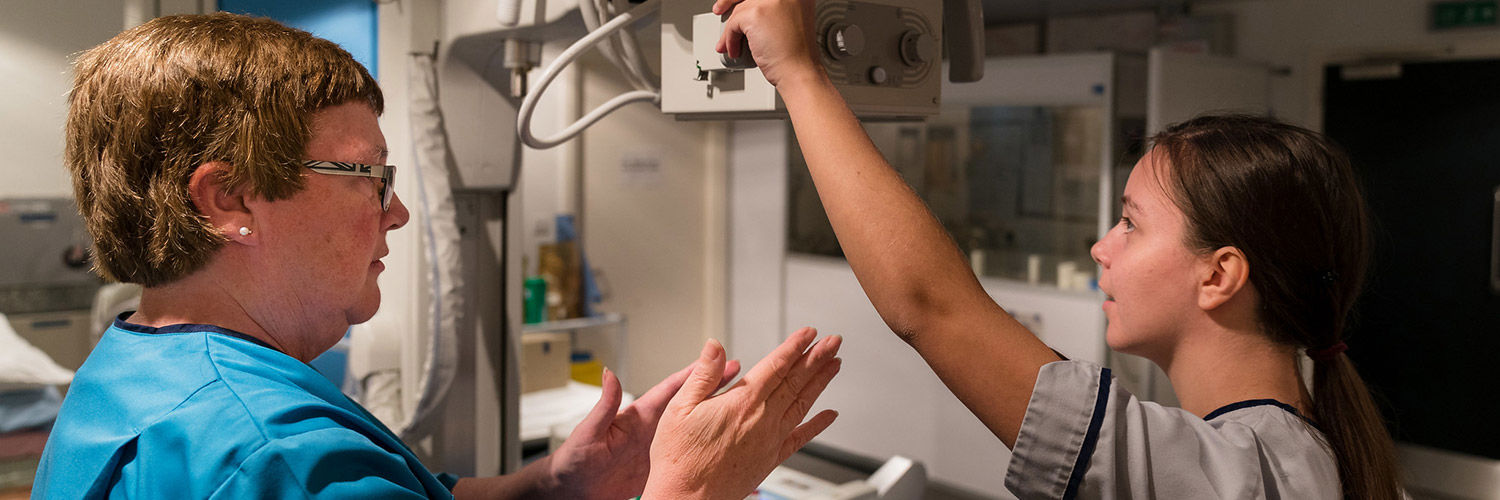 QMU health science student using equipment