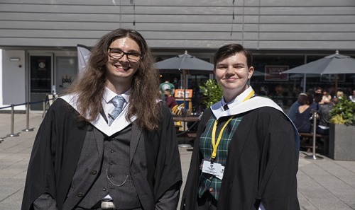 Students celebrating graduation