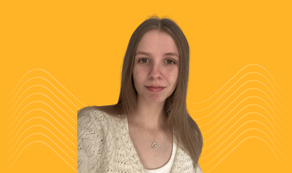 Headshot of Nursing student Ella Murray with a yellow background
