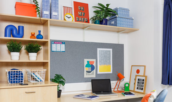 Study space within QMU Student Accommodation