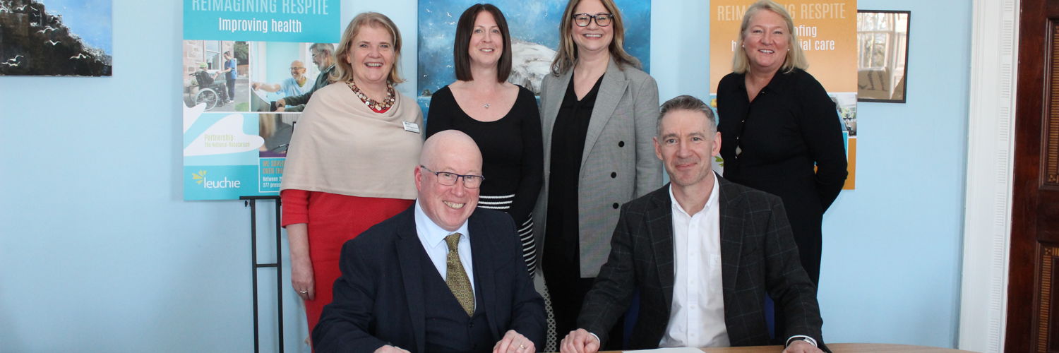 Officials from QMU and Leuchie House