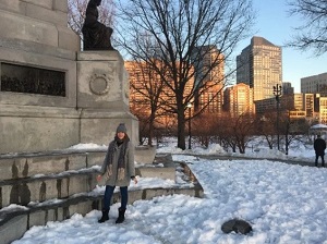 Image of Holly standing in the snow