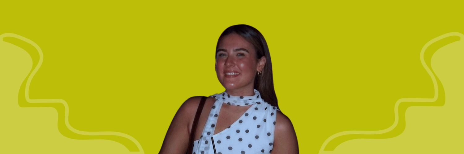 student Ellen Sweeney smiling at the camera