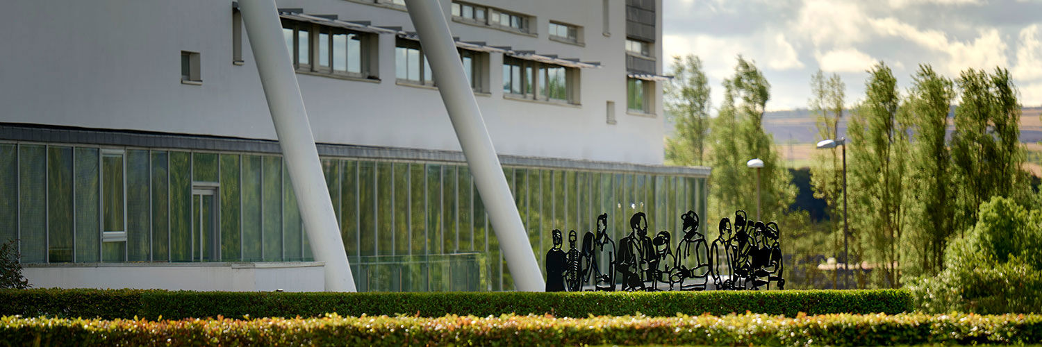 Exterior shot of the QMU campus building.