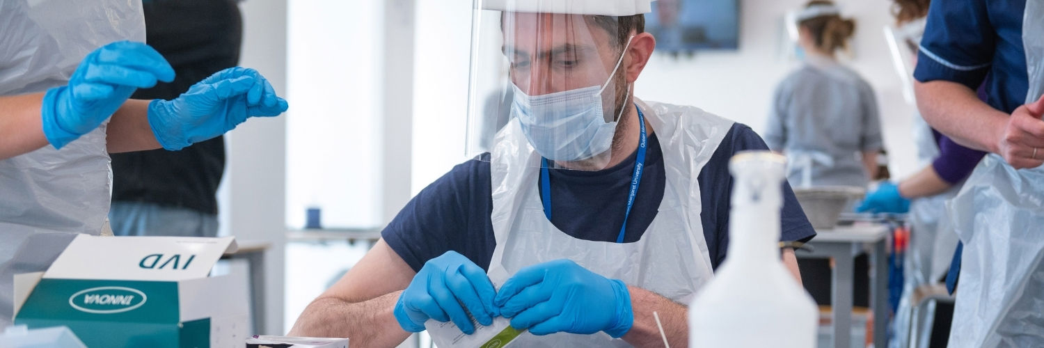 Medical staff wearing PPE at Covid-19 testing site