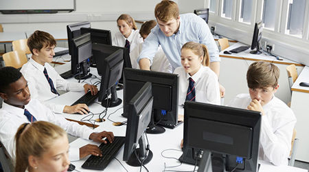 High school kids in a business lesson