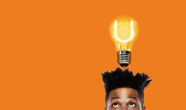 Image of man with lightbulb over his head