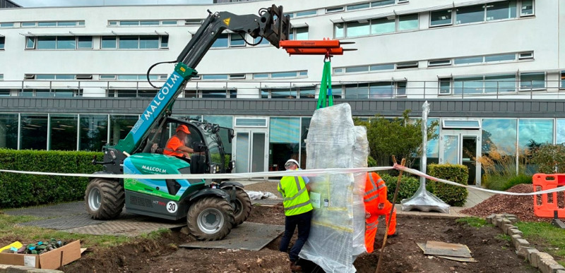 Anniversary artwork installation on campus grounds