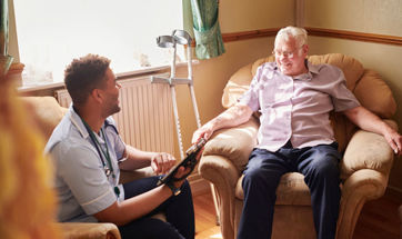 Nurse and elderly man