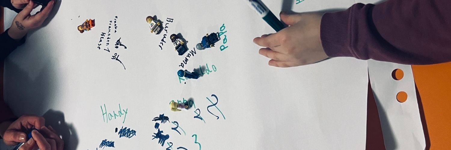Children working in a group project