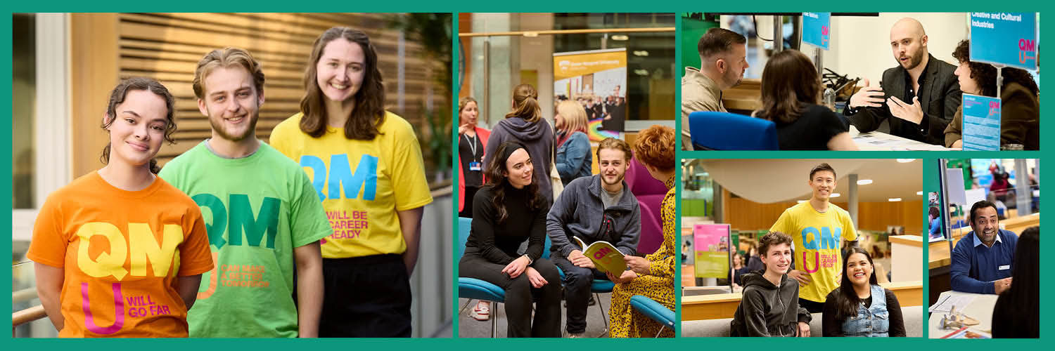 Collage of images of people at an open day