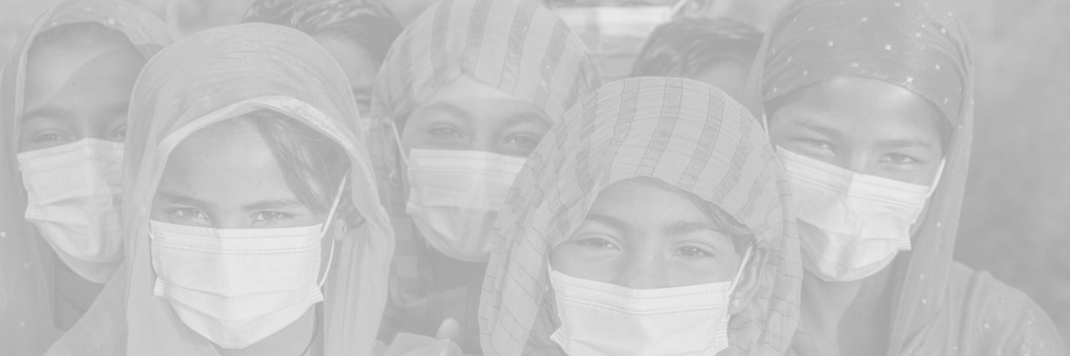 Group of children wearing face masks