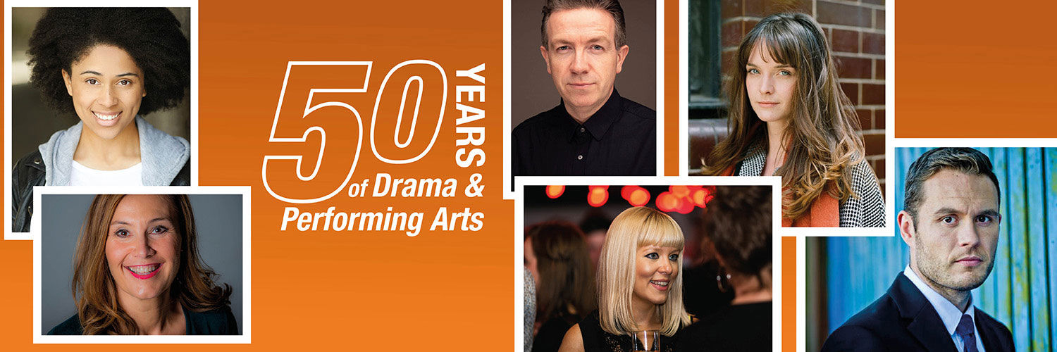 A collage of esteemed alumni from the Drama and Performing Arts division.