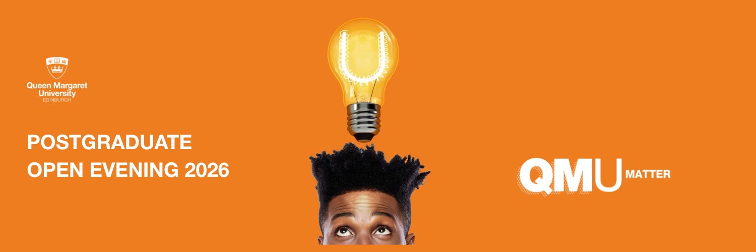 Postgraduate Open Evening 2026. Young male with lightbulb above his head.
