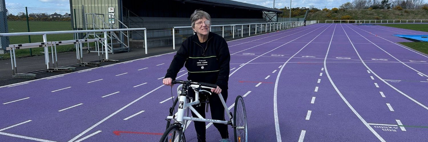 Helen Wass-O-Donell on her Frame at athletics track