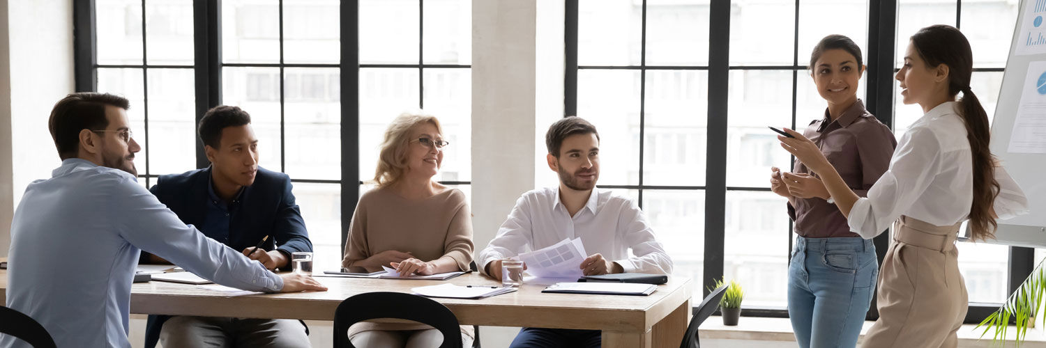Colleagues in a discussion