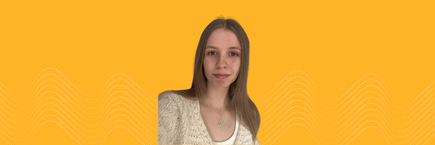 Headshot of Nursing student Ella Murray with a yellow background