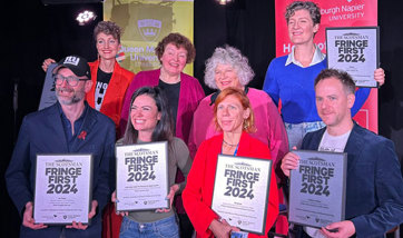 A group of people pose for a photo at the Scotsman Fringe First Awards 2024.