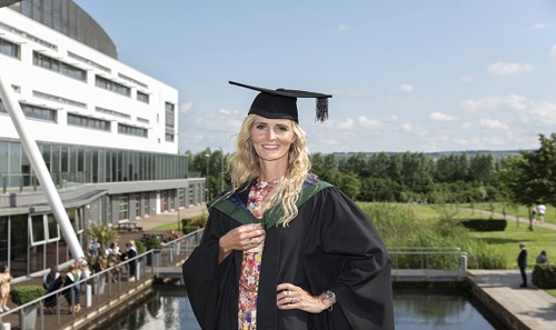 Student celebrating graduation