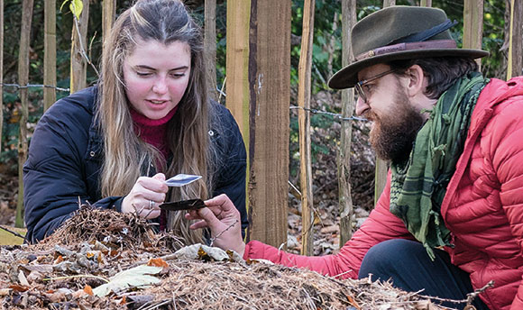 Girl identifies leave with lecturer in an outdoor classroom setting