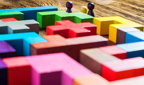 Colourful wooden blocks 